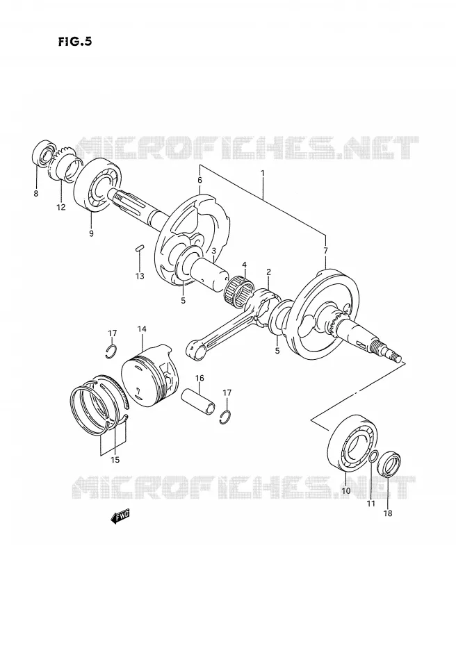 CRANKSHAFT Suzuki QUAD 300 KINGQUAD 1993  LT-F4WDXP(E2)