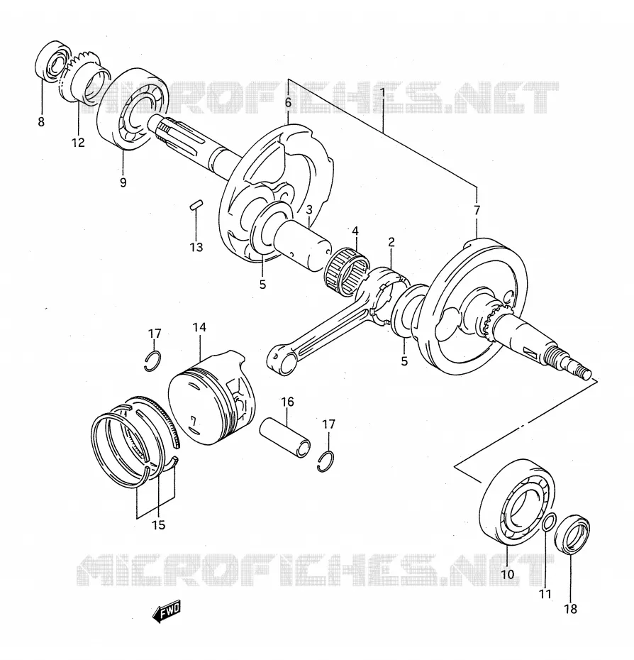 CRANKSHAFT Suzuki QUAD 300 KINGQUAD 1993  LT-F4WDXP(E28)