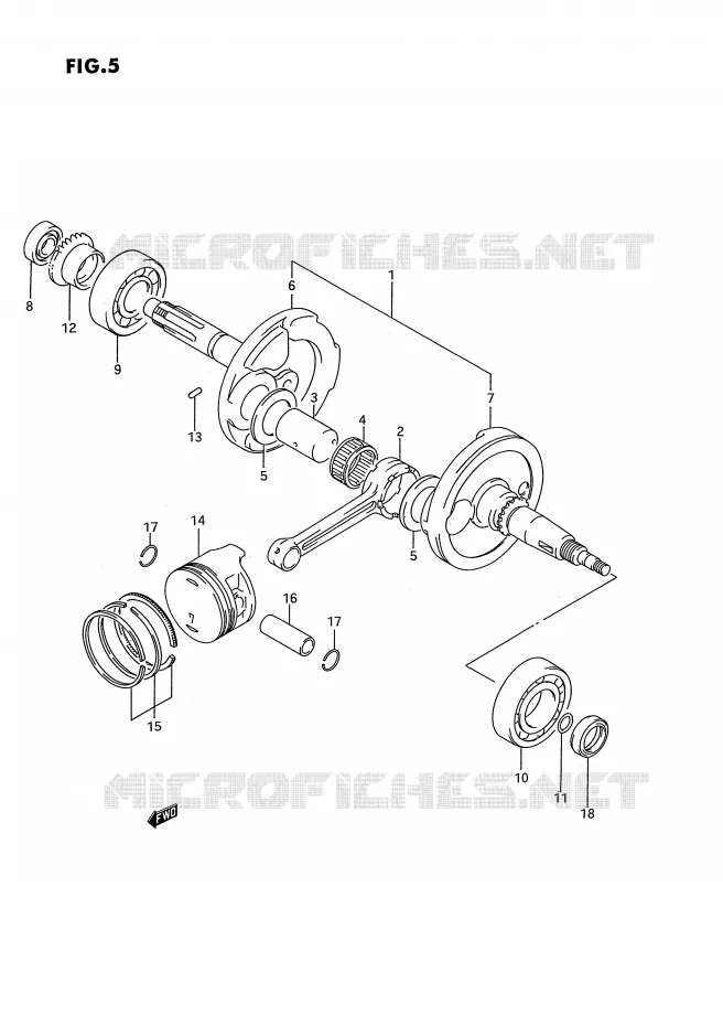 CRANKSHAFT Suzuki QUAD 300 KINGQUAD 1993  LT-F4WDXP(E3)