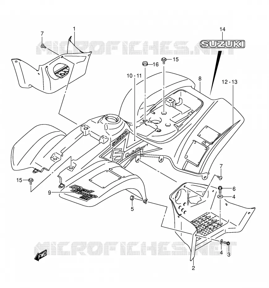 FAIRING (MODEL K4) Suzuki QUAD 50 MINIQUAD-SPORT 2003  LT-A50K3(P2)