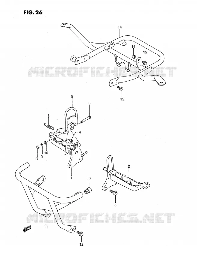 FOOTREST Suzuki QUAD 160 OZARK 1994  LT-F160R(P2)