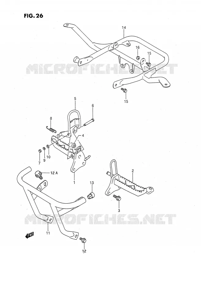 FOOTREST Suzuki QUAD 160 OZARK 1994  LT-F160R(P3)