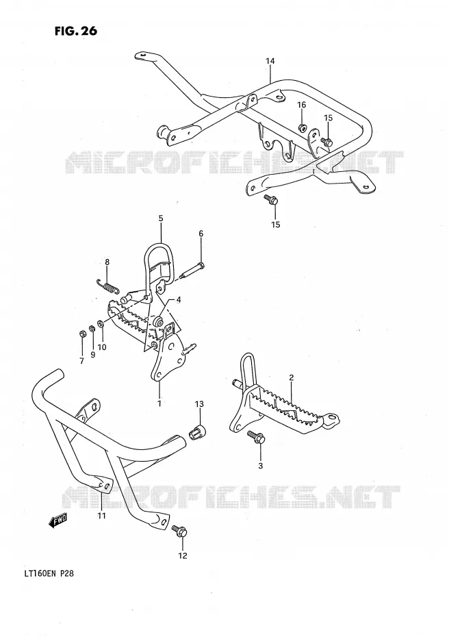 FOOTREST Suzuki QUAD 160 QUADRUNNER 1991  LT160EM(P28)