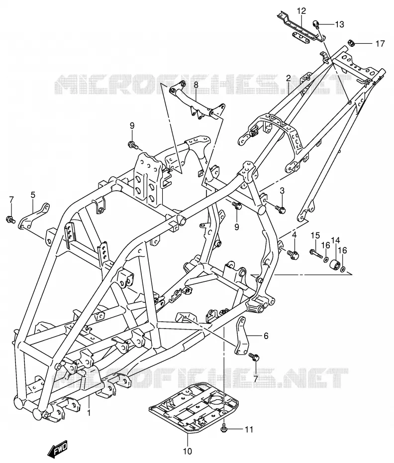 FRAME (MODEL K4) Suzuki QUAD 400 QUADSPORT 2006  LT-Z400K6(E19)