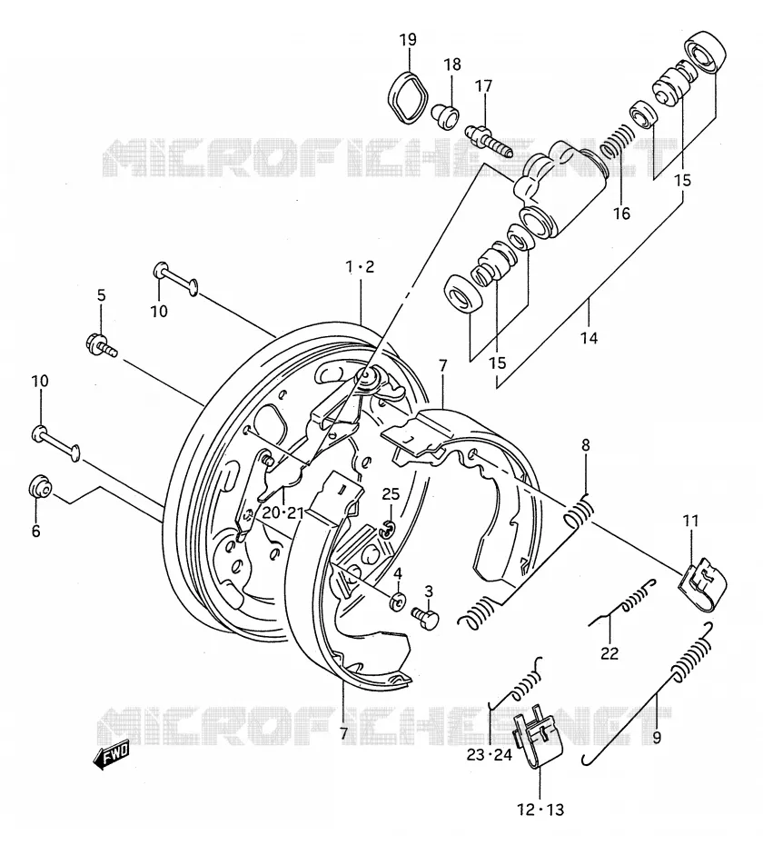 FRONT WHEEL BRAKE (MODEL M/N/P/R/S) Suzuki QUAD 250 KINGQUAD 1990  LT-F4WDL(E28)