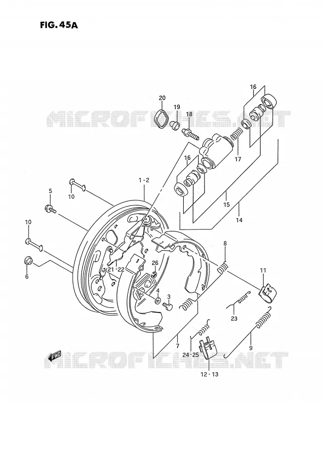 FRONT WHEEL BRAKE (MODEL M/N/P/R/S/T) Suzuki QUAD 250 OZARK 1993  LT-F250P(E2)