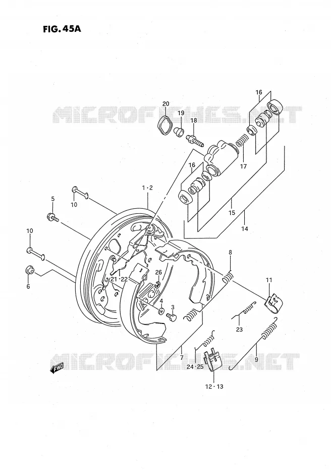FRONT WHEEL BRAKE (MODEL M/N/P/R/S/T) Suzuki QUAD 250 OZARK 1994  LT-F250R(E3)