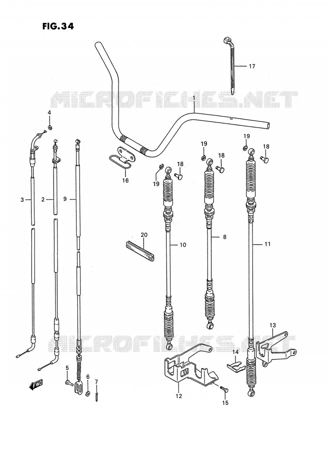 HANDLEBAR (MODEL J/K) Suzuki QUAD 250 OZARK 1994  LT-F250R(E2)