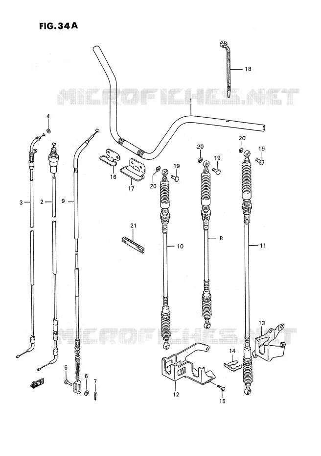 HANDLEBAR (MODEL L/M/N/P/R/S/T) Suzuki QUAD 250 OZARK 1995  LT-F250S(E2)