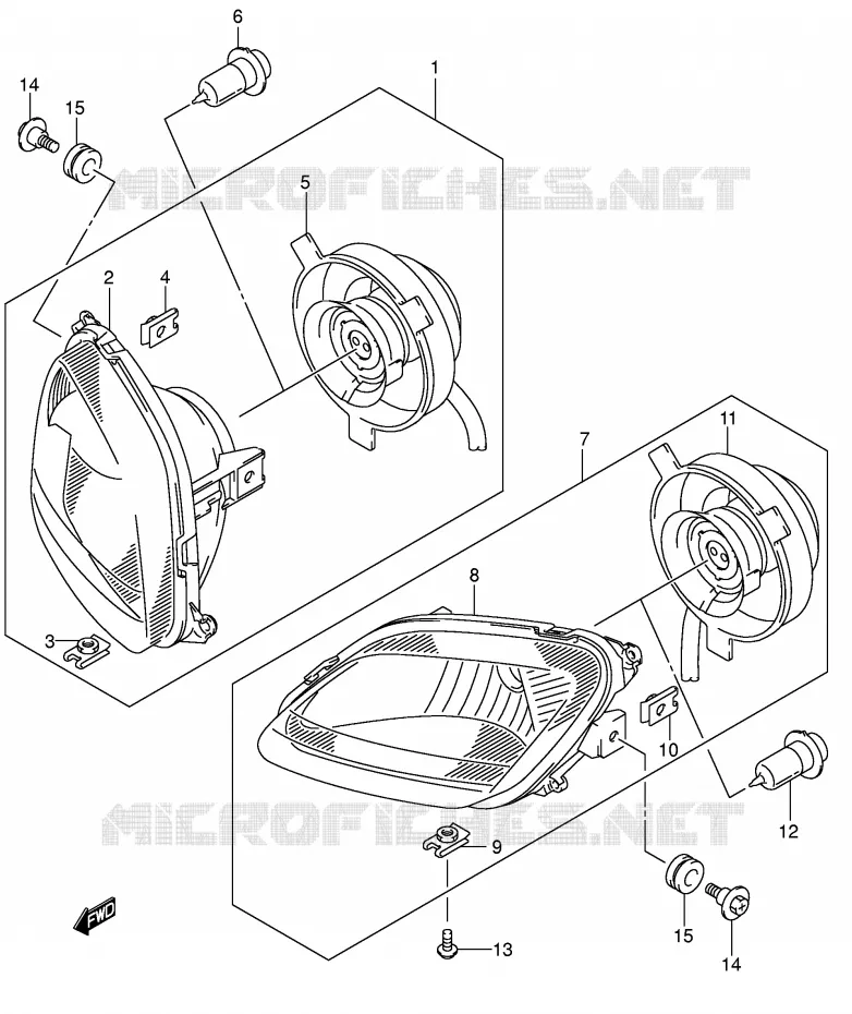 HEADLIGHT (MODEL K5 P17) Suzuki QUAD 400 EIGER 2007  LT-F400FK7(P24)