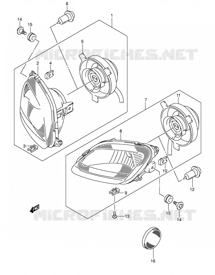 HEADLIGHT (MODEL K5) Suzuki QUAD 400 EIGER 2003  LT-F400FK3(P3/P28)