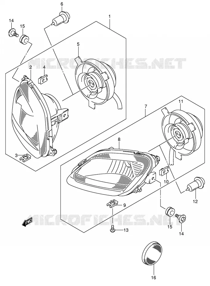 HEADLIGHT (MODEL K5) Suzuki QUAD 400 EIGER 2011  LT-A400FK6(P3/P28)