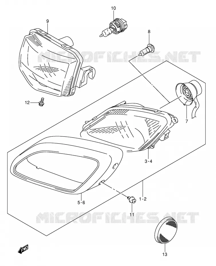 HEADLIGHT (MODEL K5) Suzuki QUAD 500 KINGQUAD 2007  LT-A500FK7(P28/P33)