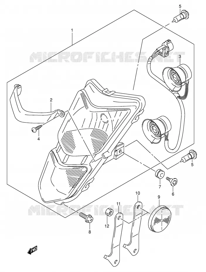 HEADLIGHT Suzuki QUAD 400 QUADSPORT 2004  LT-Z400ZK4(E3/E28)