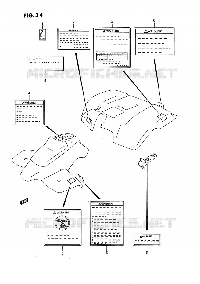 LABEL Suzuki QUAD 160 OZARK 1992  LT-F160N(P3)