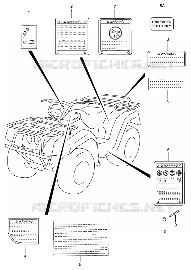 LABEL Suzuki QUAD 300 KINGQUAD 1999  LT-F300FX(E24)