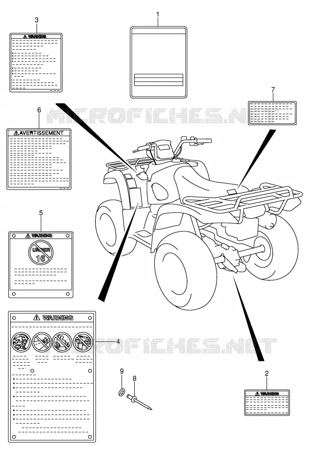 LABEL Suzuki QUAD 500 VINSON 2003  LT-F500FK3(E3/E28)