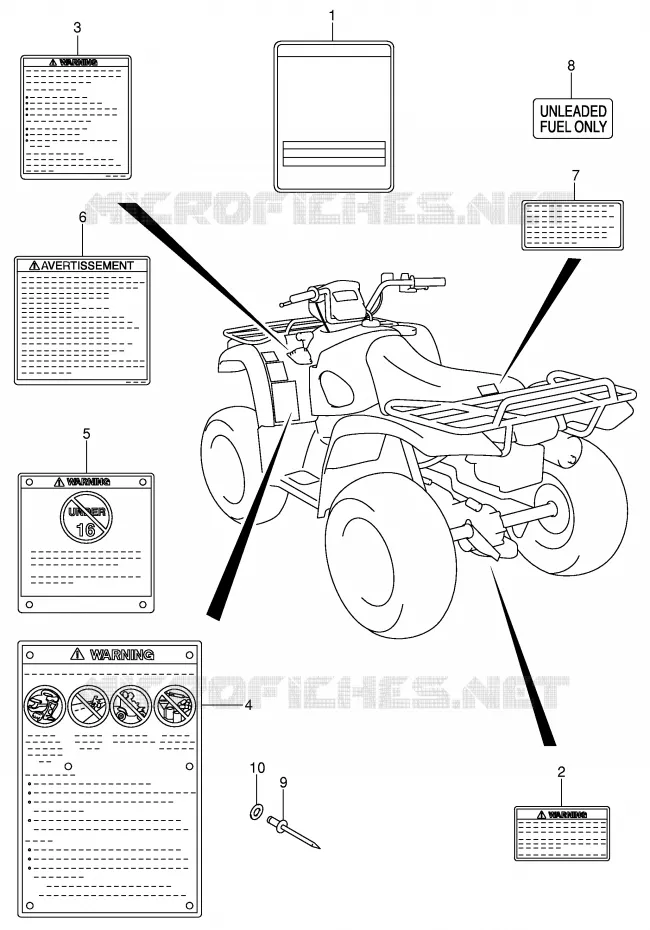 LABEL Suzuki QUAD 500 VINSON 2007  LT-F500FK7(P28/P33)