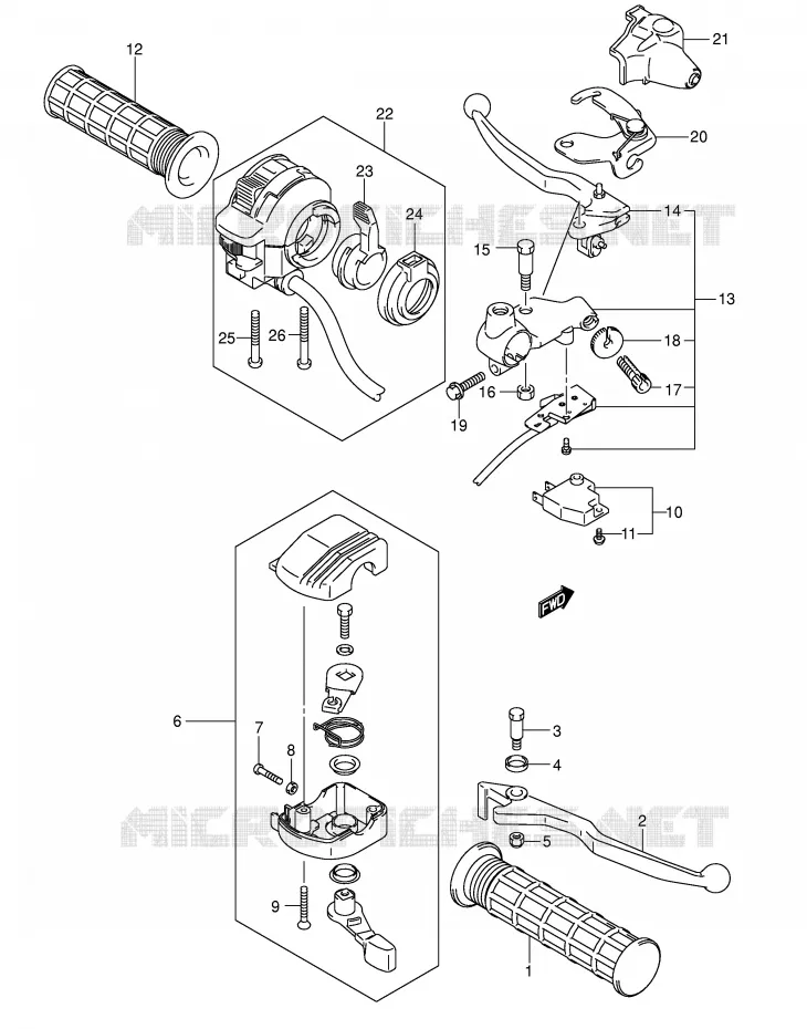LEVERS - HANDGRIPS Suzuki QUAD 400 EIGER 2002  LT-F400K2(E24)