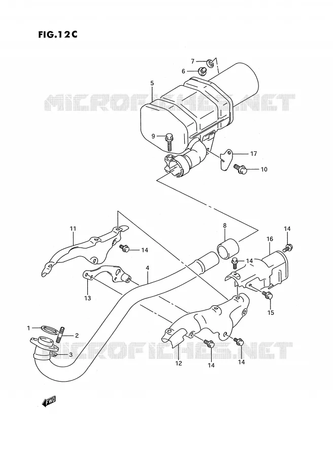 MUFFLER (MODEL M/N/P/R/S) Suzuki QUAD 250 KINGQUAD 1995  LT-F4WDS(E2)