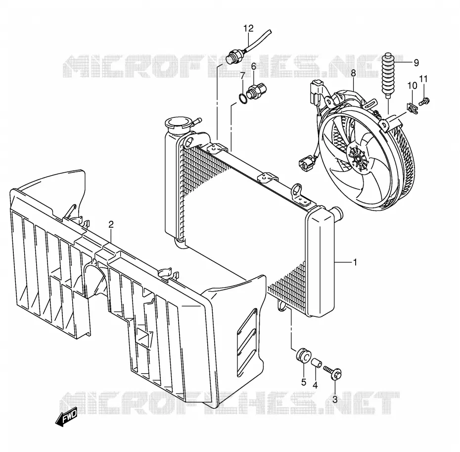 RADIATOR Suzuki QUAD 400 QUADSPORT 2004  LT-Z400K4(E3/E28)
