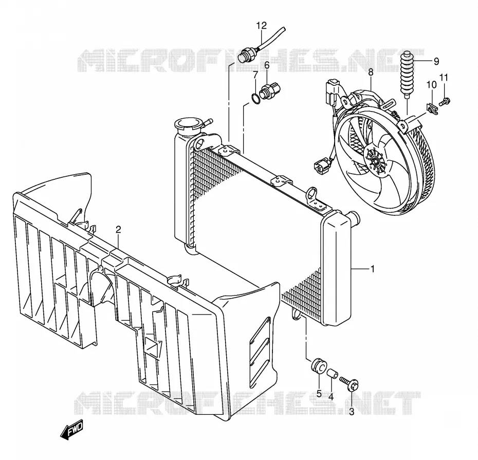 RADIATOR Suzuki QUAD 400 QUADSPORT 2006  LT-Z400K6(E19)
