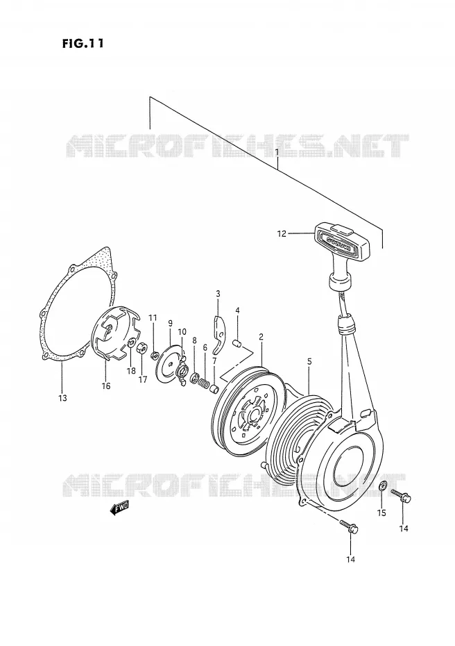 RECOIL STARTER Suzuki QUAD 300 KINGQUAD 1993  LT-F4WDXP(E2)