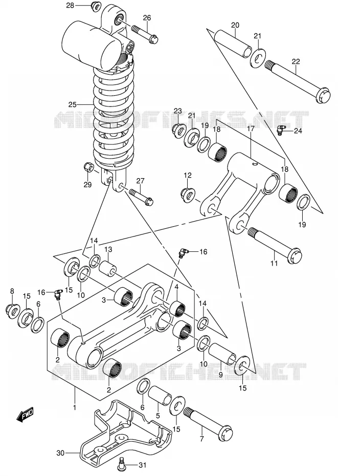 SHOCK ABSORBER LINKAGE (MODEL K4) Suzuki QUAD 400 QUADSPORT 2004  LT-Z400K4(E19)