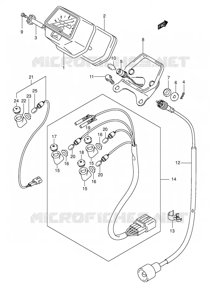 SPEEDOMETER (MODEL K3/K4) Suzuki QUAD 400 EIGER 2003  LT-F400FK3(P24)