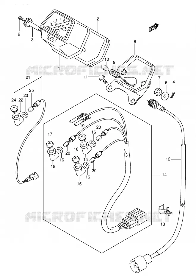 SPEEDOMETER (MODEL K3/K4) Suzuki QUAD 400 EIGER 2004  LT-A400FK4(P24)