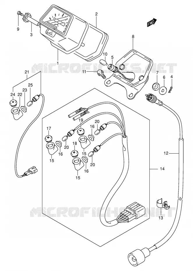 SPEEDOMETER (MODEL K3/K4) Suzuki QUAD 400 EIGER 2004  LT-F400K4(P24)