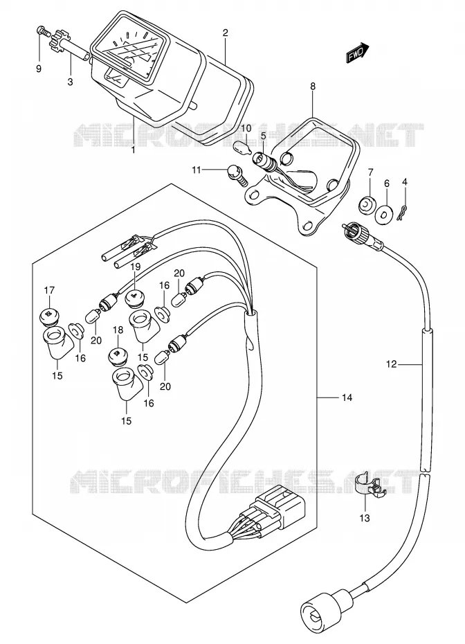 SPEEDOMETER (MODEL K3/K4) Suzuki QUAD 400 EIGER 2012  LT-A400FK6(P3/P28)