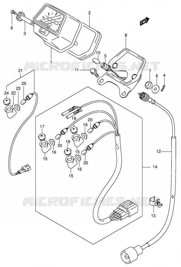 SPEEDOMETER (MODEL K5) Suzuki QUAD 400 EIGER 2005  LT-F400FK5(P24)
