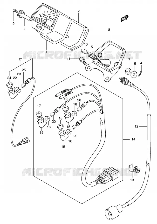 SPEEDOMETER (MODEL K5) Suzuki QUAD 400 EIGER 2005  LT-F400K5(P24)