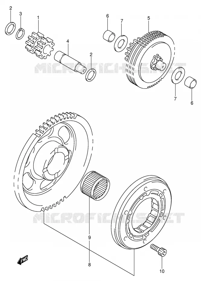 STARTER MOTOR CLUTCH Suzuki QUAD 400 QUADSPORT 2004  LT-Z400K4(E19)