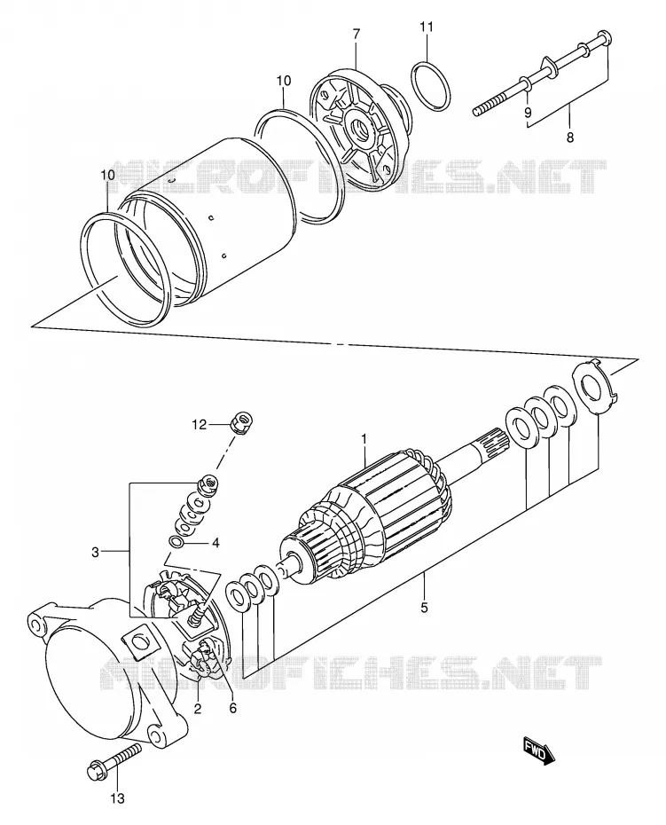 STARTER MOTOR (MODEL X) Suzuki QUAD 300 KINGQUAD 2000  LT-F300Y(E24)