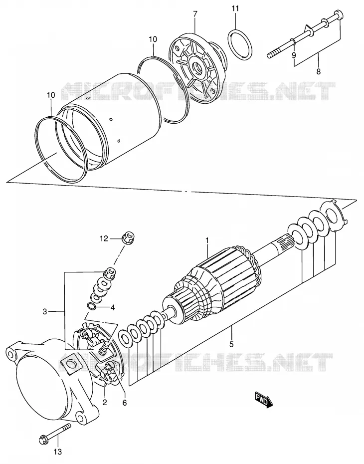 STARTER MOTOR (MODEL X) Suzuki QUAD 300 KINGQUAD 2004  LT-F300FK4(E3/E28)