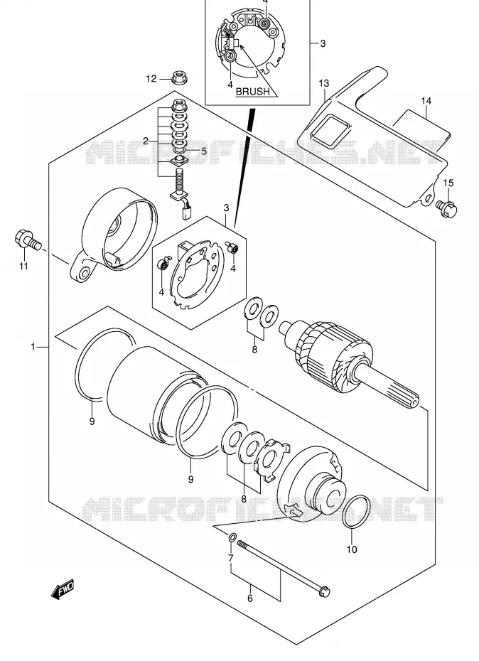 STARTER MOTOR Suzuki QUAD 250 OZARK 2004  LT-F250K4(E17)