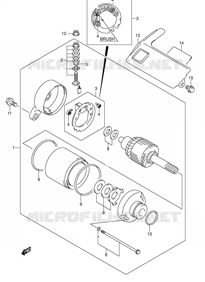 STARTER MOTOR Suzuki QUAD 250 OZARK 2005  LT-F250K5(E3/E28)
