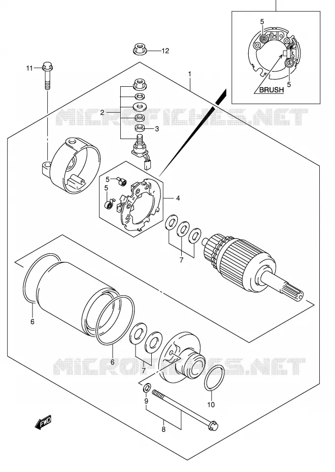 STARTER MOTOR Suzuki QUAD 400 QUADSPORT 2006  LT-Z400K6(E19)