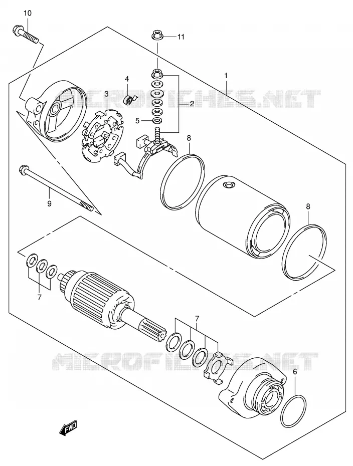 STARTER MOTOR Suzuki QUAD 500 KINGQUAD 2007  LT-A500FK7(P28/P33)