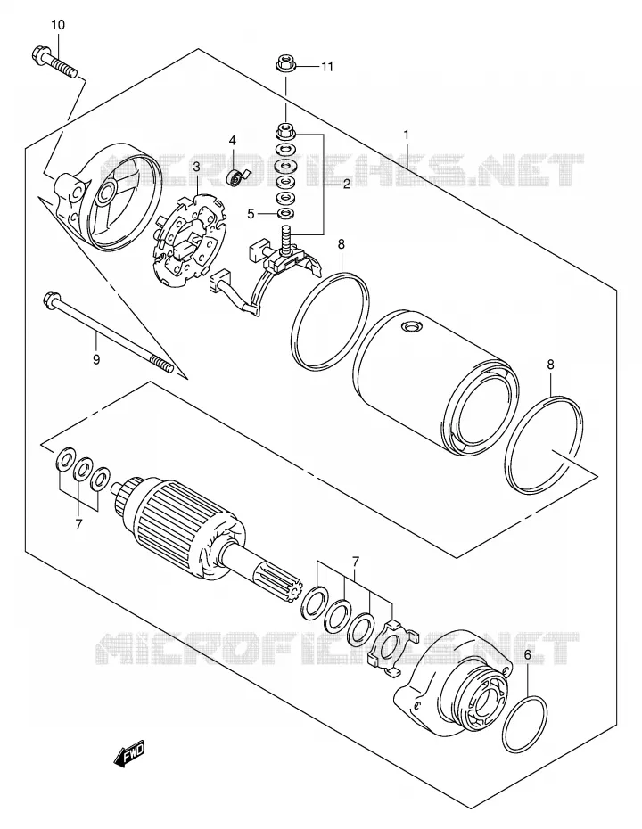STARTER MOTOR Suzuki QUAD 500 VINSON 2003  LT-F500FK3(E3/E28)