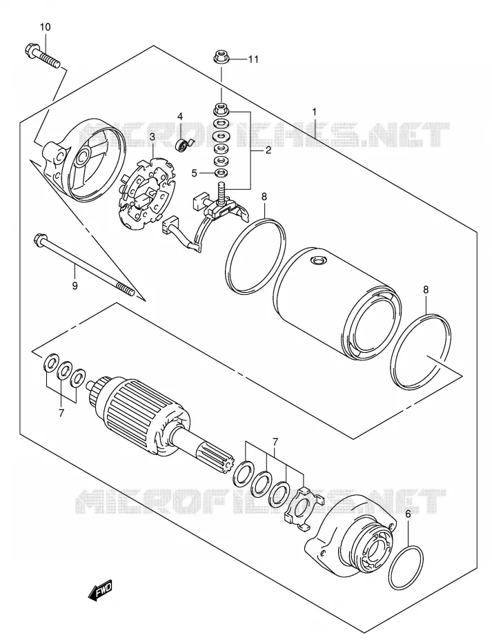 STARTER MOTOR Suzuki QUAD 500 VINSON 2004  LT-A500FK4(P24)