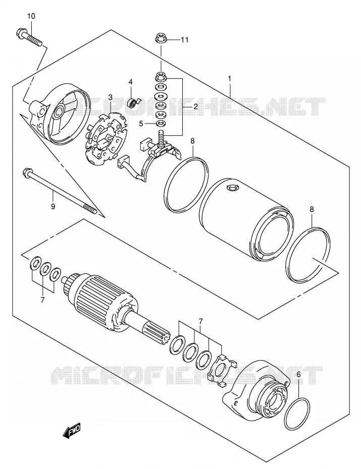 STARTER MOTOR Suzuki QUAD 500 VINSON 2005  LT-F500FK5(P24)