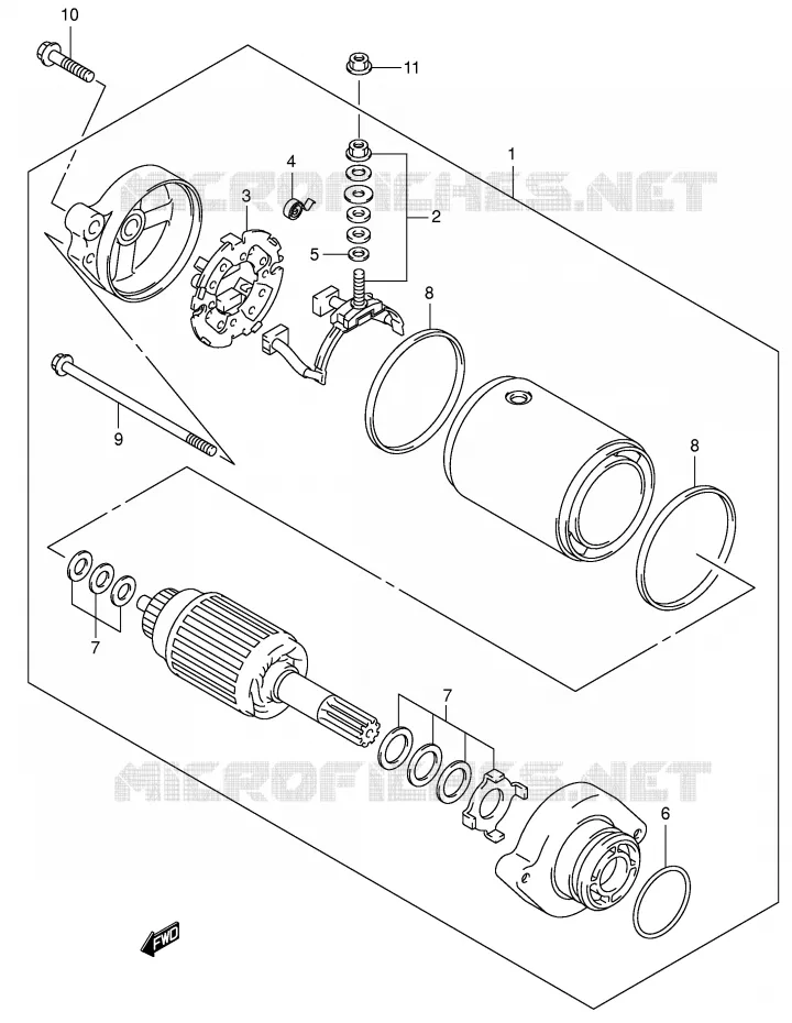 STARTER MOTOR Suzuki QUAD 500 VINSON 2005  LT-F500FK5(P28/P33)