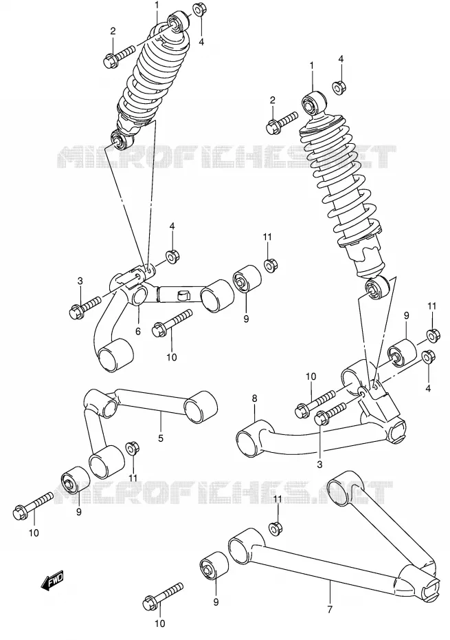 SUSPENSION ARM (MODEL X/Y/K1) Suzuki QUAD 300 KINGQUAD 2004  LT-F300FK4(E3/E28)