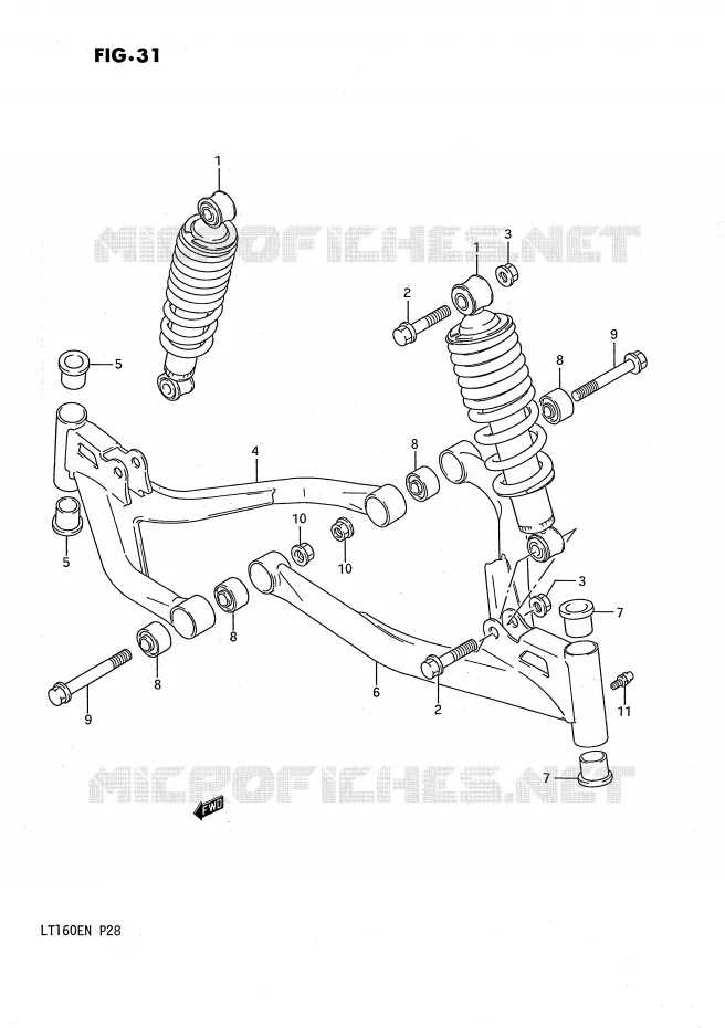 SUSPENSION ARM Suzuki QUAD 160 QUADRUNNER 1991  LT160EM(P28)