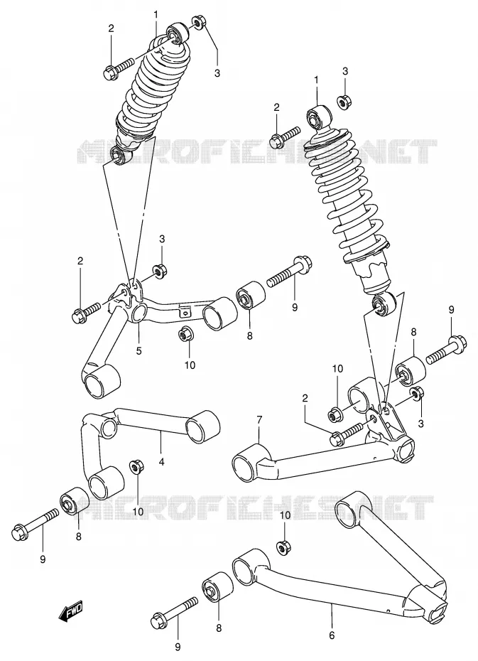 SUSPENSION ARM Suzuki QUAD 250 KINGQUAD 1998  LT-F4WDW(E28)