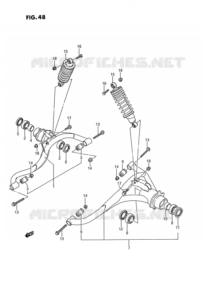 SUSPENSION ARM Suzuki QUAD 250 OZARK 1993  LT-F250P(E2)