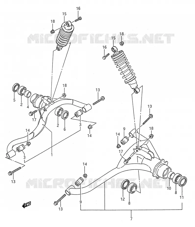 SWINGARM (MODEL H) Suzuki QUAD 250 KINGQUAD 1995  LT-F4WDS(E28)